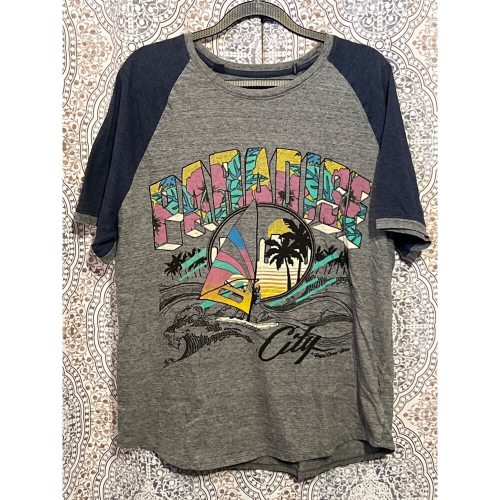 Buffalo David Bitton Paradise City Graphic Design Short Sleeve Heather Gray & Na